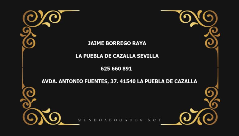 abogado Jaime Borrego Raya en la localidad de La Puebla de Cazalla