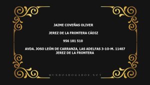 abogado Jaime Coveñas Oliver en la localidad de Jerez de la Frontera