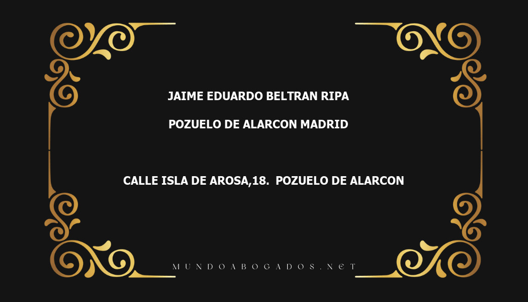 abogado Jaime Eduardo Beltran Ripa en la localidad de Pozuelo de Alarcon