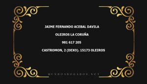 abogado Jaime Fernando Acebal Davila en la localidad de Oleiros