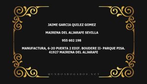 abogado Jaime Garcia Quilez Gomez en la localidad de Mairena del Aljarafe