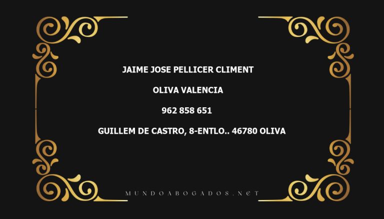 abogado Jaime Jose Pellicer Climent en la localidad de Oliva