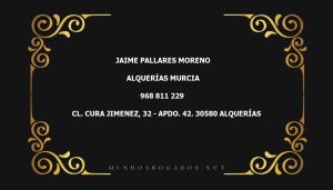 abogado Jaime Pallares Moreno en la localidad de Alquerías