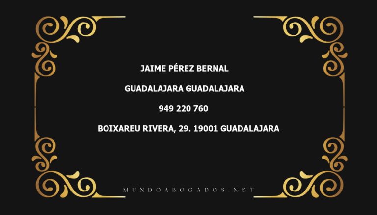 abogado Jaime Pérez Bernal en la localidad de Guadalajara