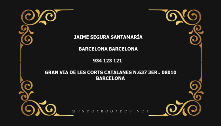 abogado Jaime Segura Santamaría en la localidad de Barcelona