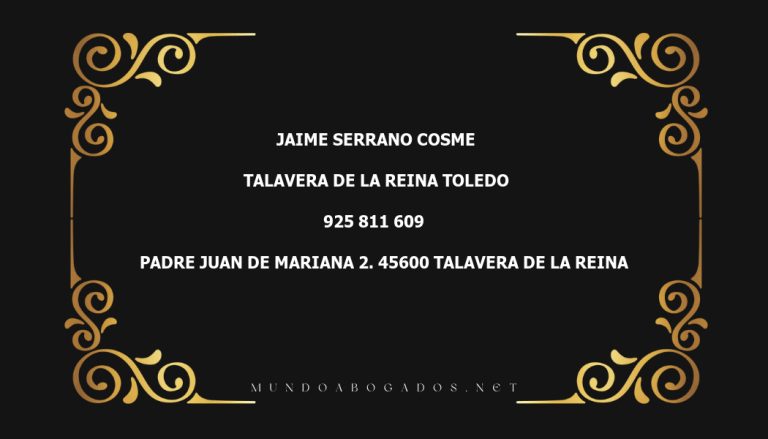 abogado Jaime Serrano Cosme en la localidad de Talavera de la Reina