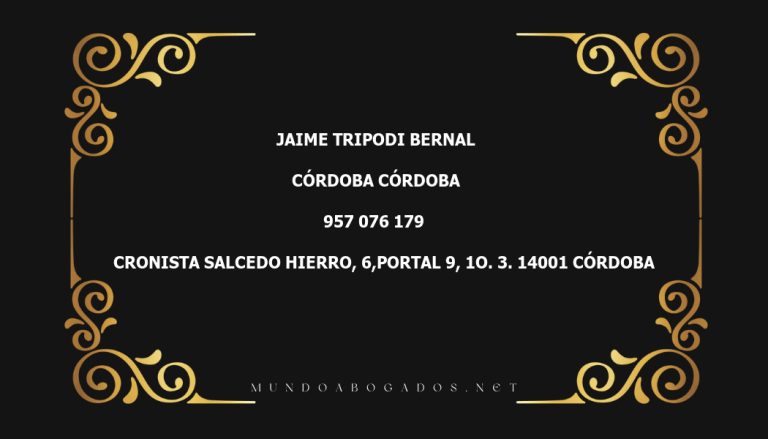 abogado Jaime Tripodi Bernal en la localidad de Córdoba