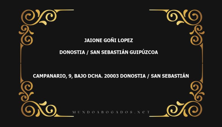 abogado Jaione Goñi Lopez en la localidad de Donostia / San Sebastián