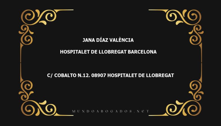 abogado Jana Díaz València en la localidad de Hospitalet de Llobregat