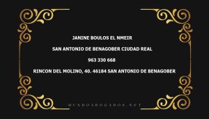 abogado Janine Boulos El Nmeir en la localidad de San Antonio de Benagober