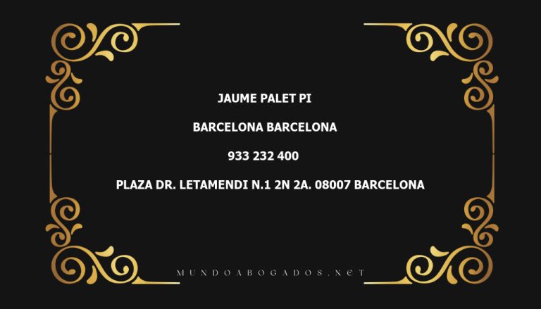 abogado Jaume Palet Pi en la localidad de Barcelona