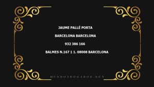 abogado Jaume Pallé Porta en la localidad de Barcelona