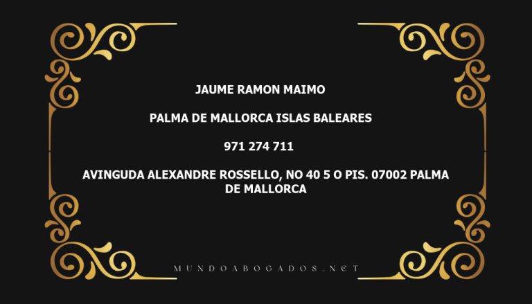 abogado Jaume Ramon Maimo en la localidad de Palma de Mallorca