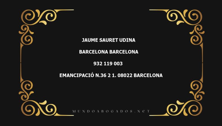 abogado Jaume Sauret Udina en la localidad de Barcelona