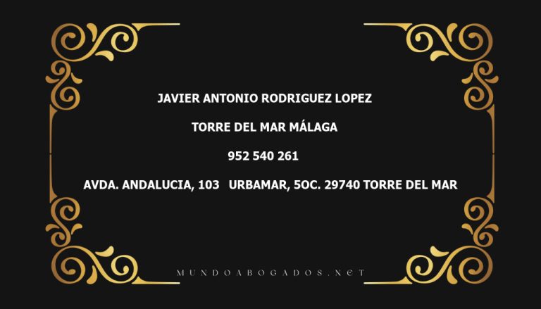 abogado Javier Antonio Rodriguez Lopez en la localidad de Torre del Mar