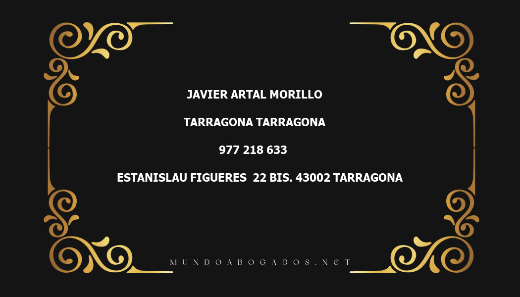 abogado Javier Artal Morillo en la localidad de Tarragona