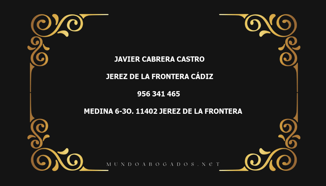 abogado Javier Cabrera Castro en la localidad de Jerez de la Frontera