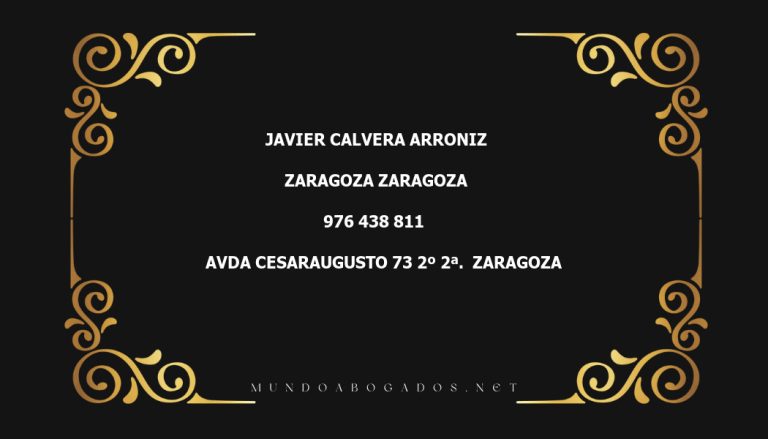 abogado Javier Calvera Arroniz en la localidad de Zaragoza