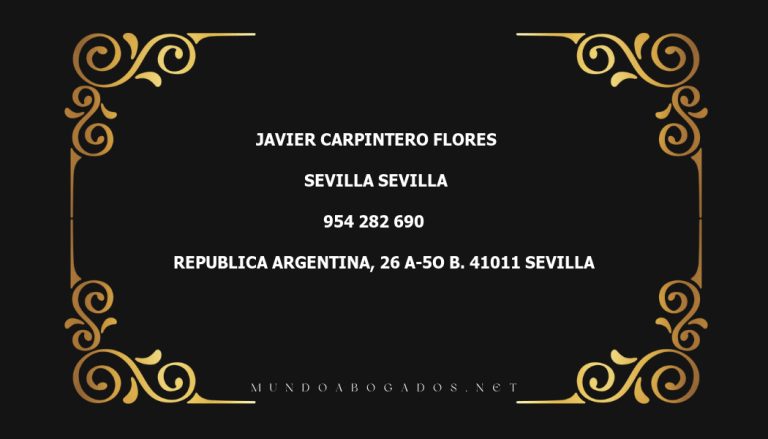 abogado Javier Carpintero Flores en la localidad de Sevilla