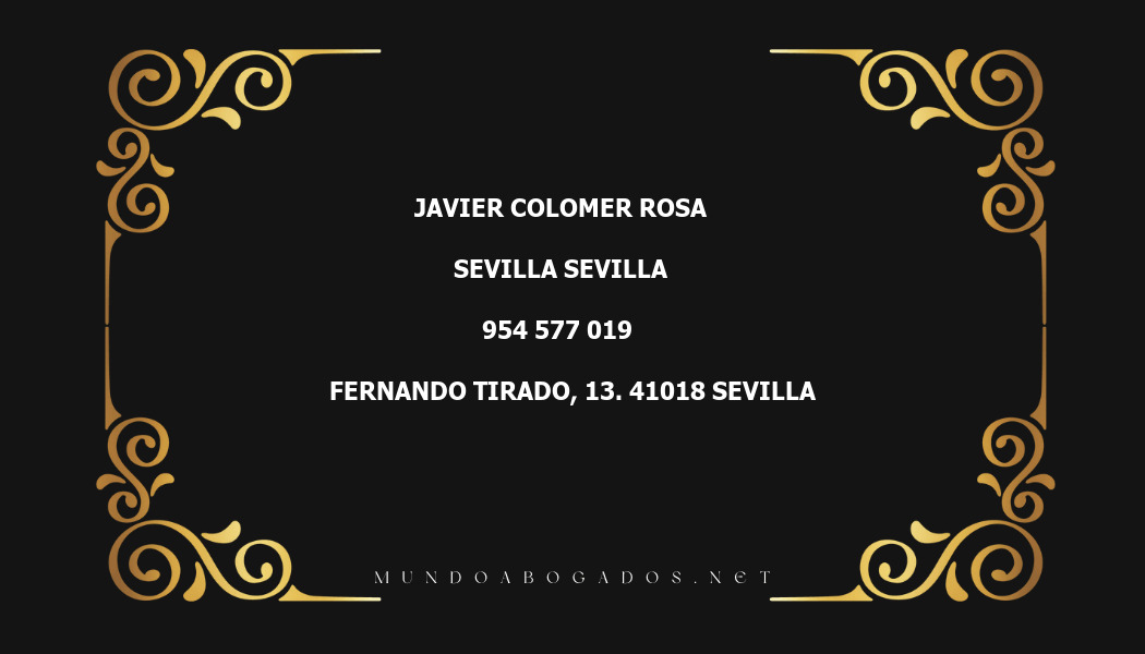 abogado Javier Colomer Rosa en la localidad de Sevilla