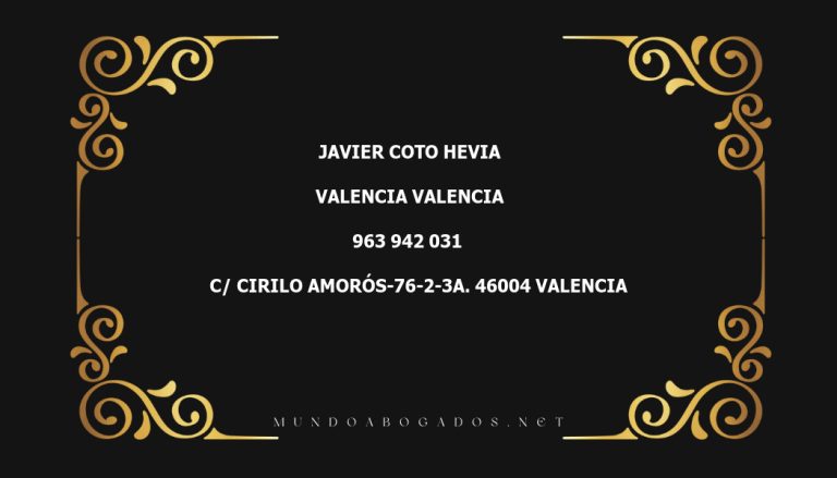 abogado Javier Coto Hevia en la localidad de Valencia