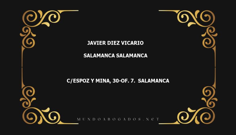 abogado Javier Diez Vicario en la localidad de Salamanca