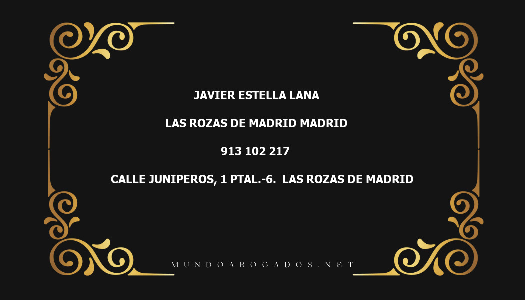 abogado Javier Estella Lana en la localidad de Las Rozas de Madrid