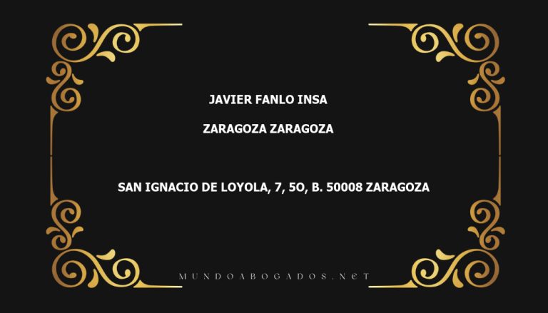 abogado Javier Fanlo Insa en la localidad de Zaragoza