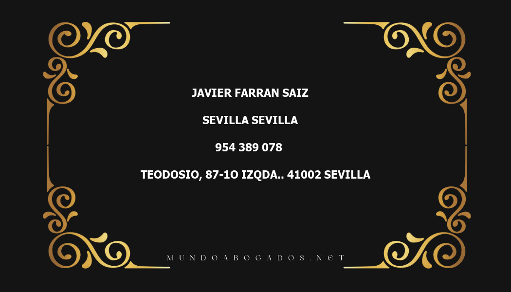 abogado Javier Farran Saiz en la localidad de Sevilla