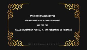 abogado Javier Fernandez Lopez en la localidad de San Fernando de Henares