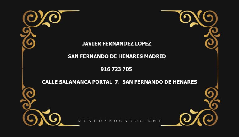 abogado Javier Fernandez Lopez en la localidad de San Fernando de Henares