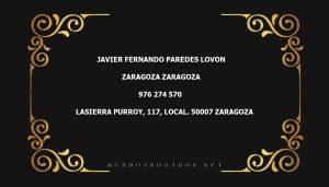 abogado Javier Fernando Paredes Lovon en la localidad de Zaragoza