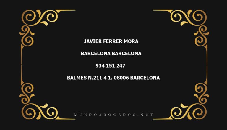 abogado Javier Ferrer Mora en la localidad de Barcelona