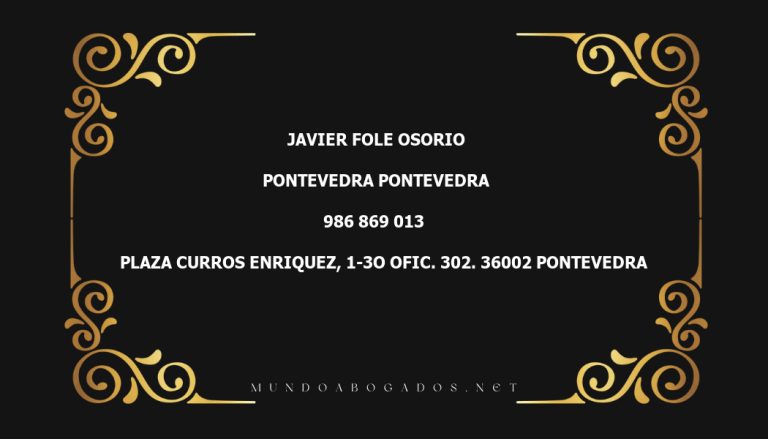 abogado Javier Fole Osorio en la localidad de Pontevedra