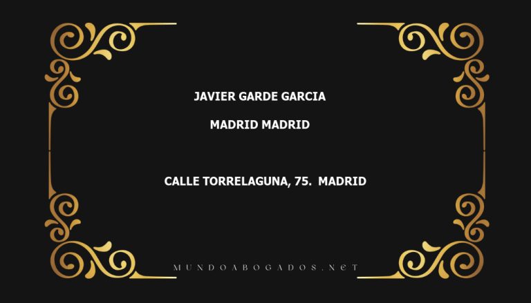 abogado Javier Garde Garcia en la localidad de Madrid