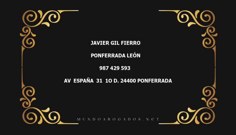 abogado Javier Gil Fierro en la localidad de Ponferrada