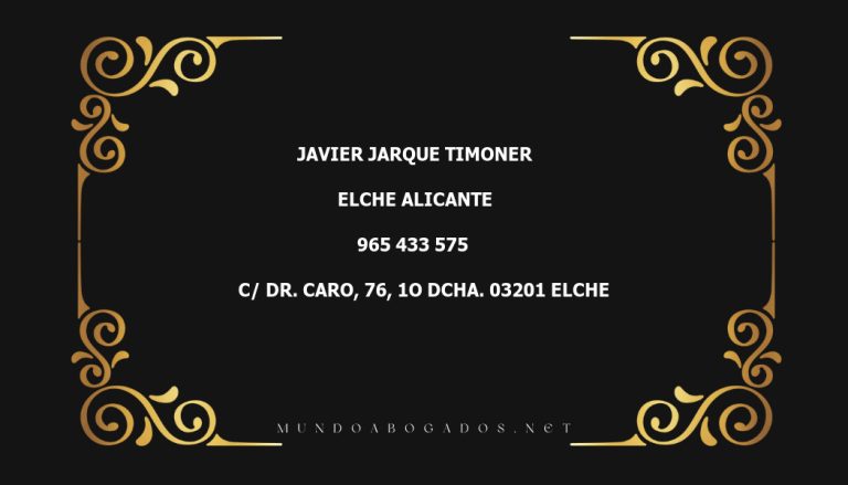 abogado Javier Jarque Timoner en la localidad de Elche