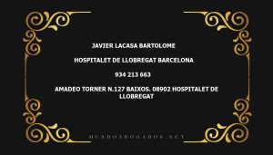 abogado Javier Lacasa Bartolome en la localidad de Hospitalet de Llobregat