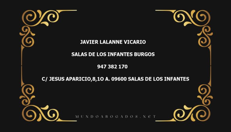 abogado Javier Lalanne Vicario en la localidad de Salas de los Infantes