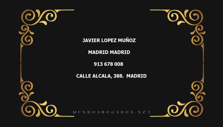 abogado Javier Lopez Muñoz en la localidad de Madrid