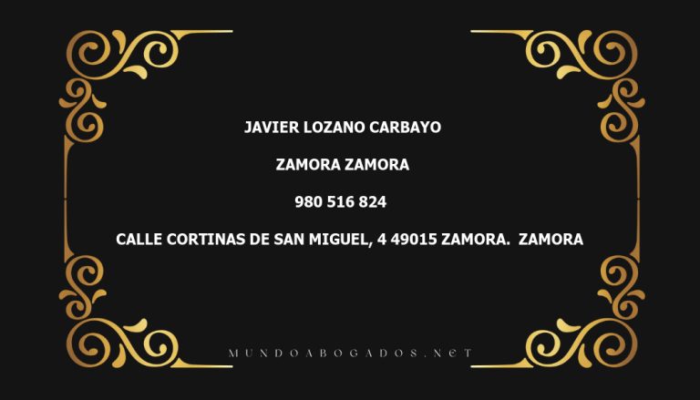 abogado Javier Lozano Carbayo en la localidad de Zamora