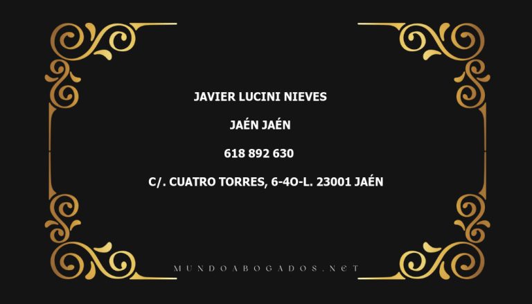 abogado Javier Lucini Nieves en la localidad de Jaén