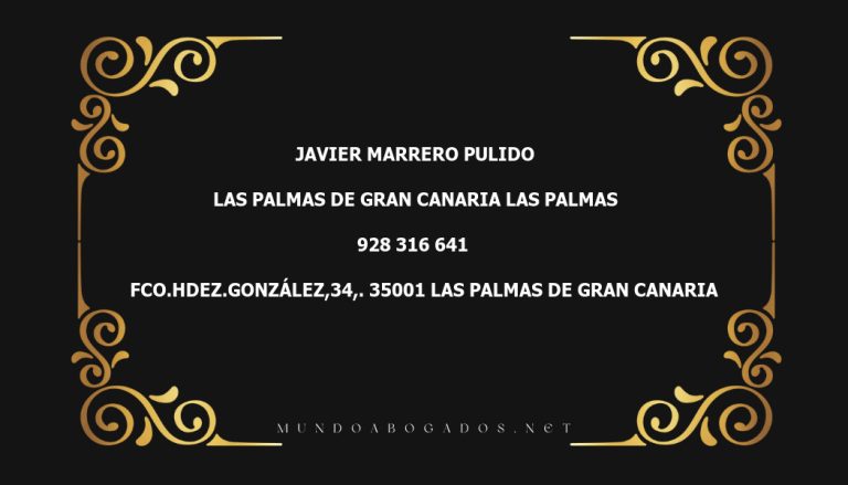 abogado Javier Marrero Pulido en la localidad de Las Palmas de Gran Canaria