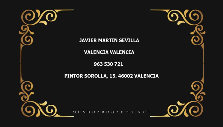 abogado Javier Martin Sevilla en la localidad de Valencia