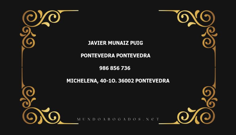 abogado Javier Munaiz Puig en la localidad de Pontevedra