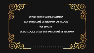 abogado Javier Pedro Correa Guimera en la localidad de San Bartolomé de Tirajana