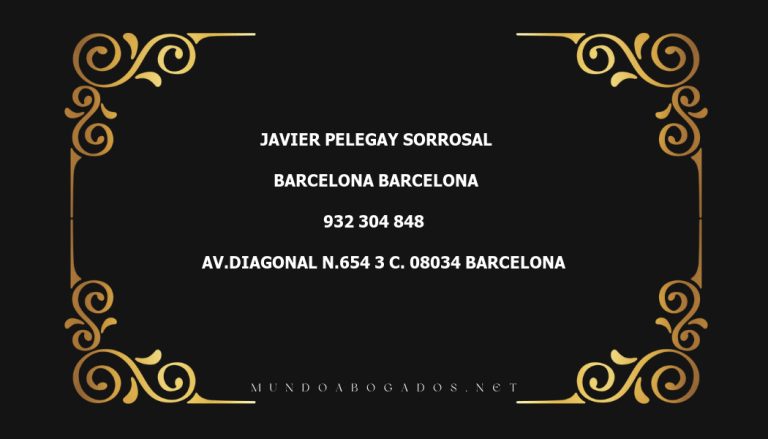 abogado Javier Pelegay Sorrosal en la localidad de Barcelona