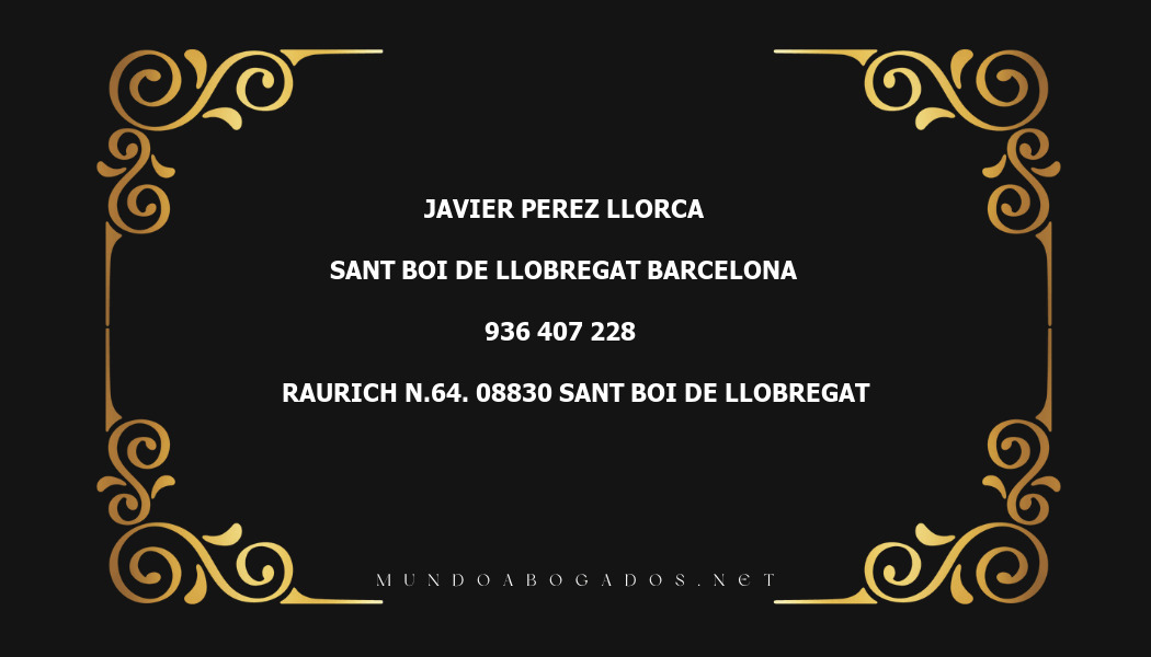 abogado Javier Perez Llorca en la localidad de Sant Boi de Llobregat