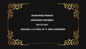 abogado Javier Pérez Pedraja en la localidad de Santander