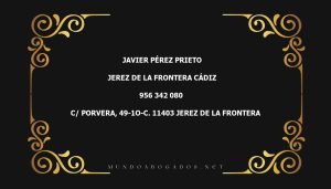 abogado Javier Pérez Prieto en la localidad de Jerez de la Frontera